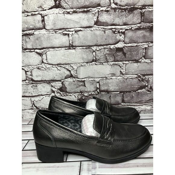 ABEO PRO Jade Comfortable Black Metallic Heel Loafer Shoes Women’s Sz 10US/41EU - Picture 8 of 16